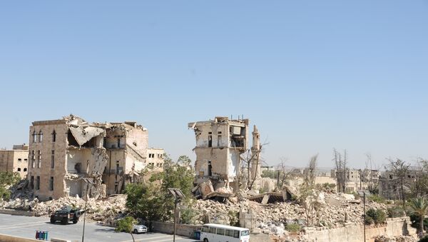 تحت أنقاض هذا المبنى يوجد نفق أراد الإرهابيون تفجيره في قلعة حلب. لقد فشلوا. - سبوتنيك عربي
