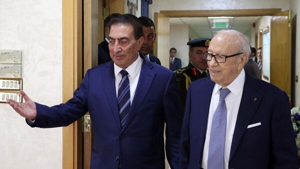رئيس مجلس النواب الأردني عاطف الطراونة مع الرئيس التونسي - سبوتنيك عربي