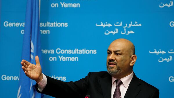 وزير الخارجية اليمنية، خالد اليمني، في جينيف، 8  سبتمبر/ أيلول 2018 - سبوتنيك عربي