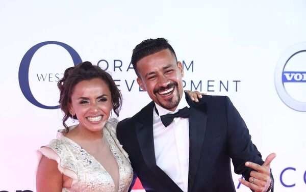 الممثل المصري أحمد داوود وزوجته الممثلة علا رشدي في افتتاح مهرجان الجونة السينمائي الثاني، 20 سبتمبر/أيلول 2018 - سبوتنيك عربي