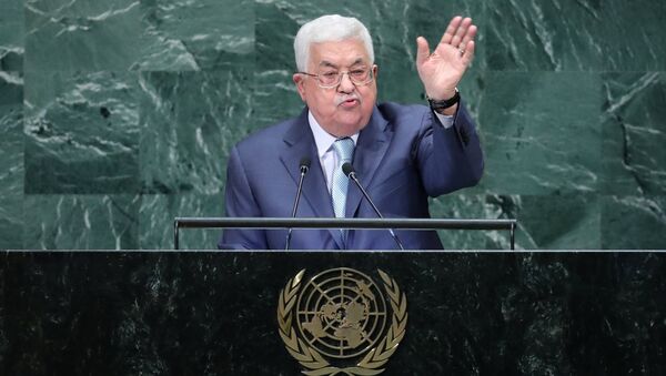 محمود عباس خلال كلمته أمام الجمعية العامة للأمم المتحدة  - سبوتنيك عربي