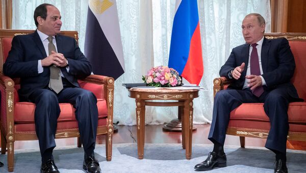  الرئيس الروسي فلاديمير بوتين يلتقي مع نظيره المصري عبدالفتاح السيسي في سوتشي، 17 أكتوبر/ تشرين الأول 2018 - سبوتنيك عربي