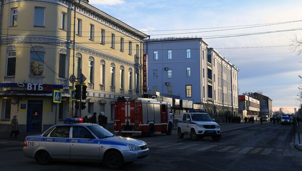 الشرطة عند موقع التفجير في أرخانغلسك - سبوتنيك عربي