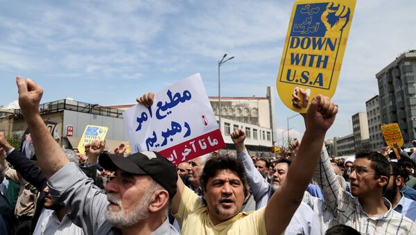 مسيرات إيرانية مناهضة لسياسات ترامب ضد البلاد - سبوتنيك عربي