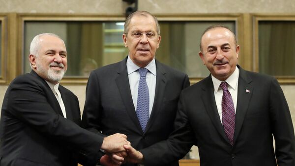 وزراء خارجية روسيا وتركيا وإيران - سبوتنيك عربي