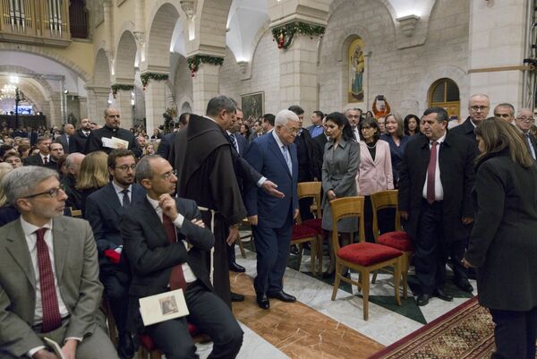 الرئيس الفلسطيني محمود عباس في قداس عيد الميلاد في بيت لحم - سبوتنيك عربي