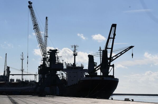 سفن شحن عملاقة في ميناء اللاذقية - سبوتنيك عربي
