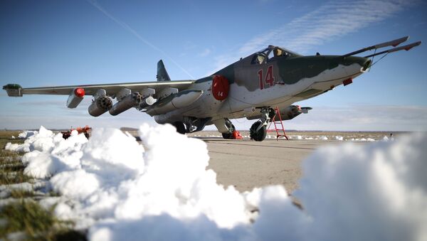 المقاتلة الهجومية سو-25 إس إم3 خلال المناورات في منطقة كراسنودارسكي كراي، روسيا - سبوتنيك عربي