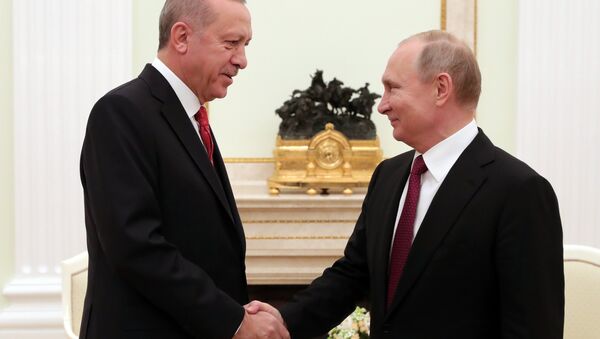 الرئيس فلاديمير بوتين يلتقي مع نظيره التركي رجب طيب أردوغان في موسكو، 23 يناير/ كانون الثاني 2019 - سبوتنيك عربي