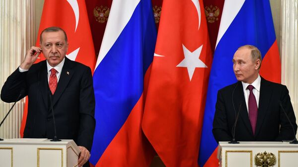 بوتين وأردوغان في المؤتمر الصحفي المشترك في موسكو - سبوتنيك عربي