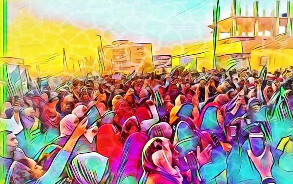 احتجاجات السودان للفنانة التشكيلية آمال محمود - سبوتنيك عربي