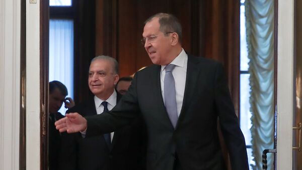 وزير الخارجية الروسي سيرغي لافروف ونظيره العراقي محمد علي الحكيم - سبوتنيك عربي