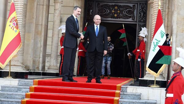 زيارة ملك إسبانيا فيليب السادس إلى بغداد، في أول زيارة لملك إسباني إلى العراق منذ أربعة عقود 30 يناير/ كانون الثاني 2019 - سبوتنيك عربي