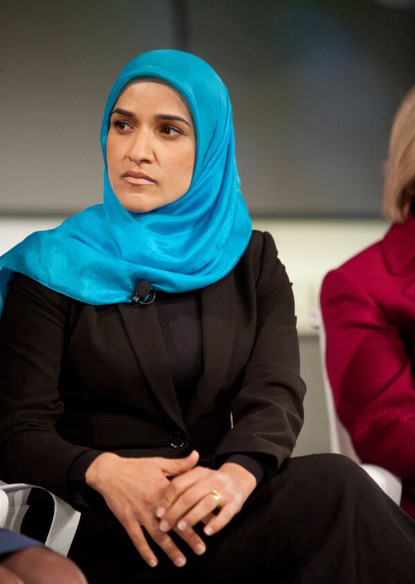 العالمة داليا محمد أثناء  قمة النساء الأكثر نفوذا في العالم (Fortune Most Powerful Women Summit) في كاليفورنيا، الولايات المتحدة الأمريكية - سبوتنيك عربي