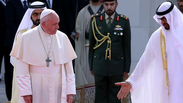 استقبال بابا الفاتيكان فرنسيس في أبو ظبي، الإمارات العربية المتحدة 4 فبراير/ شباط 2019 - سبوتنيك عربي