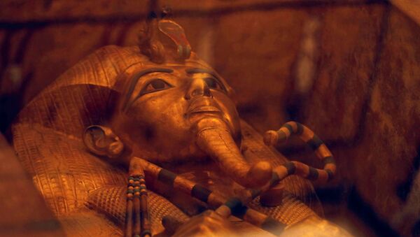 تابوت فرعوني للملك توت عنخ آمون في قبره المجدد حديثاً بوادي الملوك في الأقصر - سبوتنيك عربي