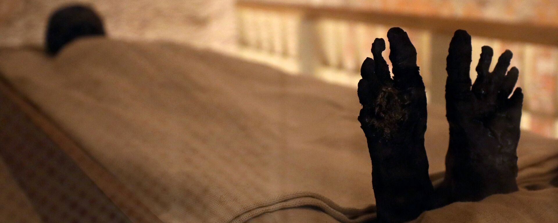 مومياء الفرعون الشاب الملك توت عنخ آمون معروضة في قبره المجدد حديثاً في وادي الملوك بالأقصر - سبوتنيك عربي, 1920, 25.02.2022