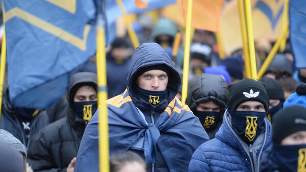 مظاهرة أوكرانية في ذكرى انقلاب 2014 - سبوتنيك عربي