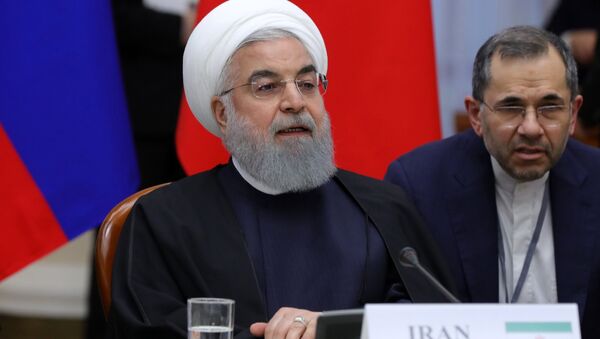 الرئيس الإيراني حسن روحاني في لقاء سوتشي، روسيا 14 فبراير/ شباط 2019 - سبوتنيك عربي