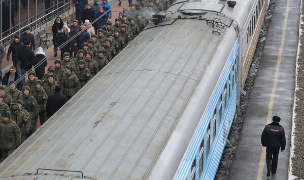 وصول القطار الانتصار السوري (سيرييسكي بيريلوم) في بيلغورود الروسية - سبوتنيك عربي