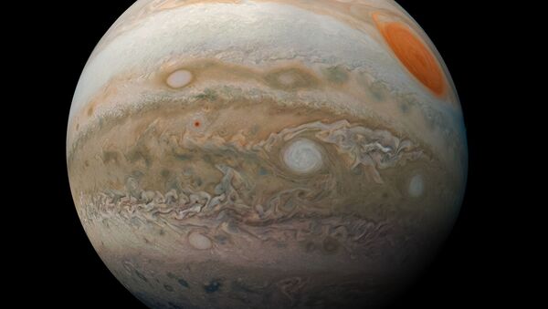 صورة جديدة لكوكب المشتري من قبل مسبار جونو لوكالة ناسا، 25 فبراير/ شباط 2019 - سبوتنيك عربي