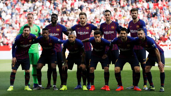 فريق نادي برشلونة، مباراة برشلونة وريال مدريد، 23 فبراير/ شباط 2019 - سبوتنيك عربي