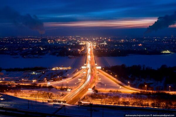 منظر لمدينة نوفوسيبيرسك ليلا - سبوتنيك عربي