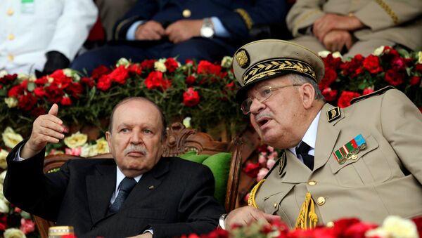 قائد الجيش الجزائري أحمد قايد صالح بجانب الرئيس الجزائري عبد العزيز بوتفليقة - سبوتنيك عربي