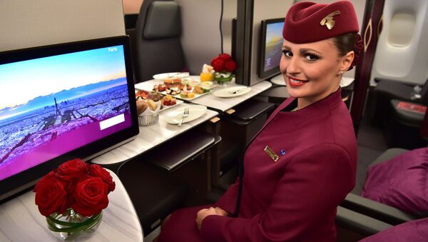 صالون طائرة بوينغ 777 تابعة لشركة الطيران Qatar Airways - سبوتنيك عربي