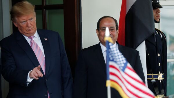الرئيس الأمريكي ترامب يرحب بالرئيس السيسي في البيت الأبيض بواشنطن - سبوتنيك عربي