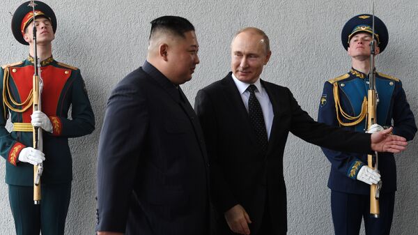 الرئيس الروسي فلاديمير بوتين والزعيم الكوري الشمالي كيم جونغ أون - سبوتنيك عربي