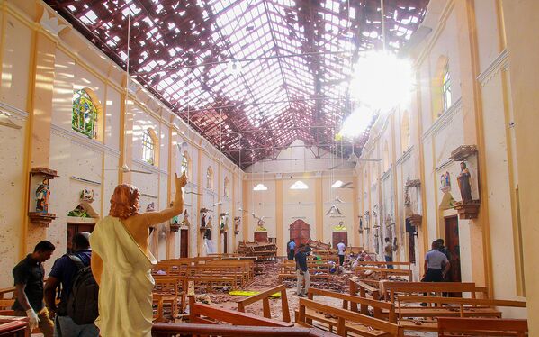 كنيسة القديس سيباستيان في نيغومبو بعد سلسلة من الانفجارات في سريلانكا - سبوتنيك عربي