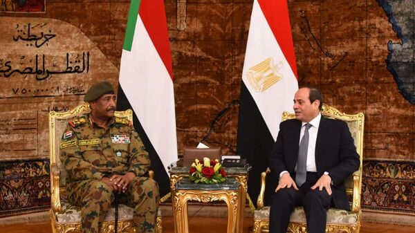 الرئيس المصري عبد الفتاح السيسي يستقبل رئيس المجلس العسكري السوداني عبد الفتاح البرهان - سبوتنيك عربي