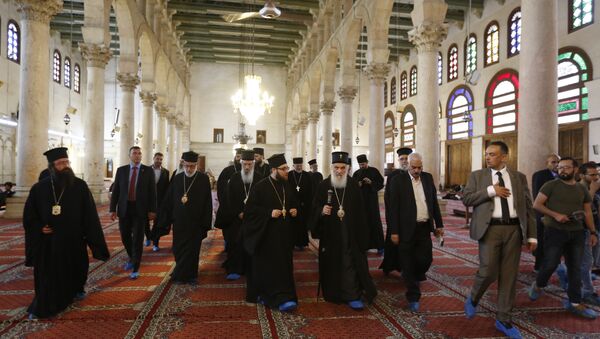 البطريرك إيريناوس بطريرك صربيا يزور الجامع الأموي في دمشق - سبوتنيك عربي