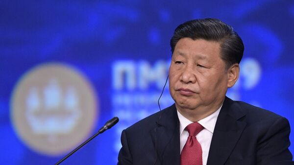  الرئيس الصيني شي جين بينغ يشارك في منتدى سان بطرسبورغ الاقتصادي الدولي، 7 يونيو/ حزيران 2019 - سبوتنيك عربي