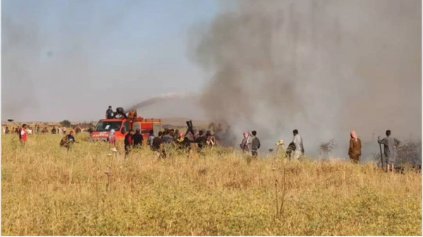 حريق حقول القمح في محافظة نينوى في العراق - سبوتنيك عربي