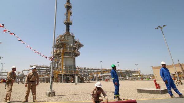 موظفي إكسون الأجانب والموظفين العراقيين في حقل غرب القرنة - 1 النفطي، الذي تديره إكسون موبيل - سبوتنيك عربي