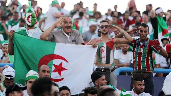 جماهير منتخب الجزائر في مباراة الجزائر وكوت ديفوار - سبوتنيك عربي