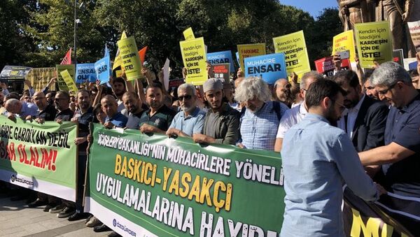 احتجاجات في تركيا ضد ترحيل السوريين - سبوتنيك عربي
