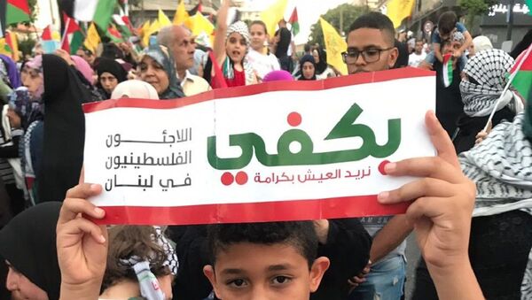 تظاهرة لبانية فلسطينية في صيدا، لبنان 30 يوليو/ تموز 2019 - سبوتنيك عربي