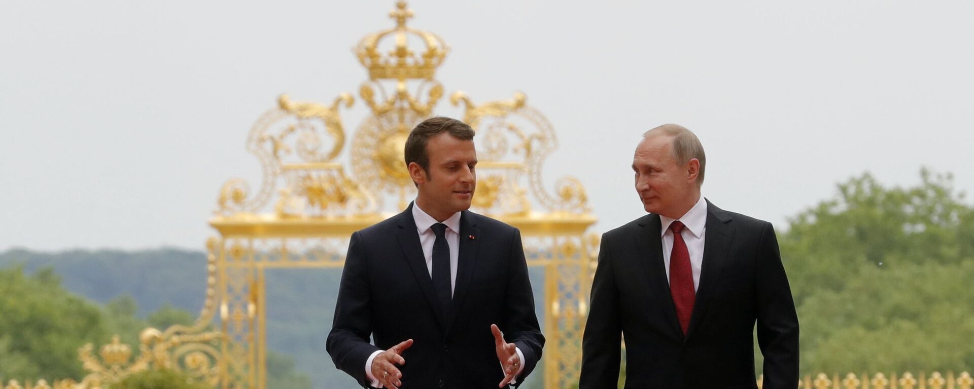 الرئيس الروسي فلاديمير بوتين والرئيس الفرنسي إيمانويل ماكرون - سبوتنيك عربي, 1920, 19.08.2022