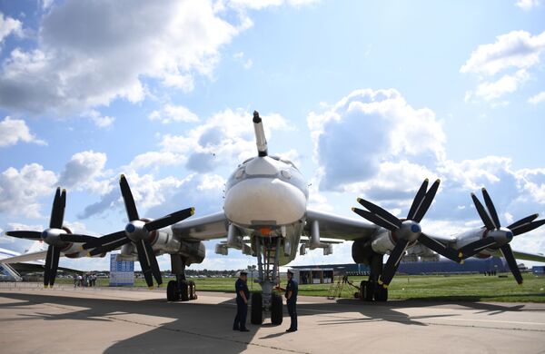 طائرة سوفيتية تو-95إم إس - معرض ماكس 2019 للطيران الجوي في مطار جوكوفسكي في ضواحي موسكو، 27 أغسطس/ آب 2019 - سبوتنيك عربي