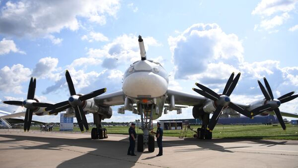 طائرة سوفيتية تو-95إم إس - معرض ماكس 2019 للطيران الجوي في مطار جوكوفسكي في ضواحي موسكو، 27 أغسطس/ آب 2019 - سبوتنيك عربي