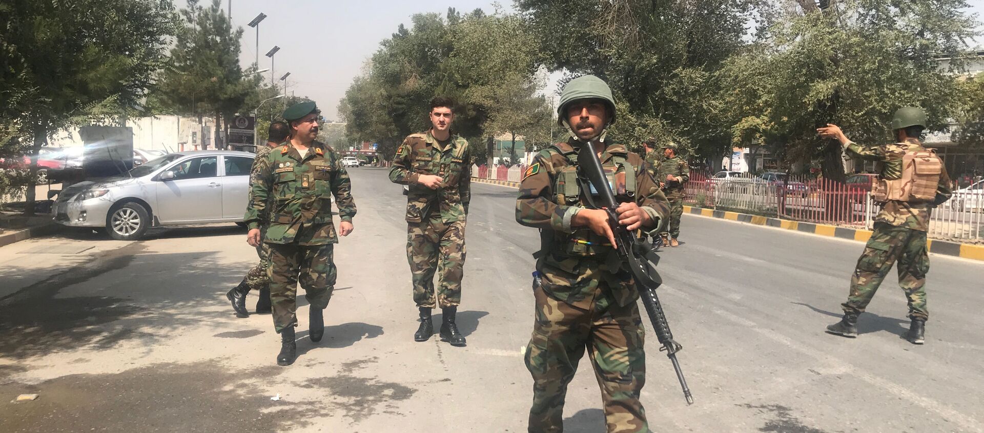 قوات أفغانية بالقرب من مكان تفجير في وسط العاصمة كابول، 5 سبتمبر/أيلول 2019 - سبوتنيك عربي, 1920, 26.04.2021