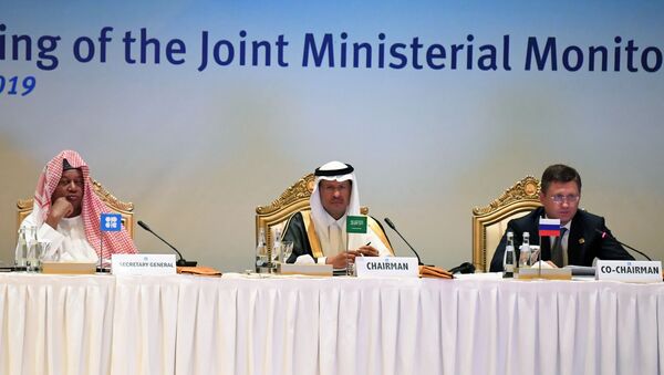 وزير الطاقة السعودي الأمير عبدالعزيز بن سلمان والروسي ألكساندر نوفاك، 12 سبتمبر 2019 - سبوتنيك عربي
