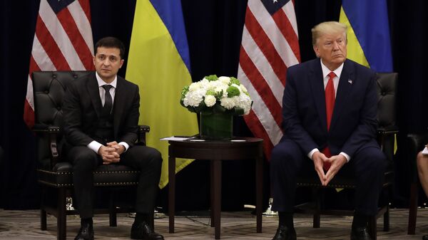 الرئيس الأمريكي دونالد ترامب يلتقي بنظيره الأوكراني فلاديمير زيلينسكي في نيويورك، 25 سبتمبر 2019 - سبوتنيك عربي