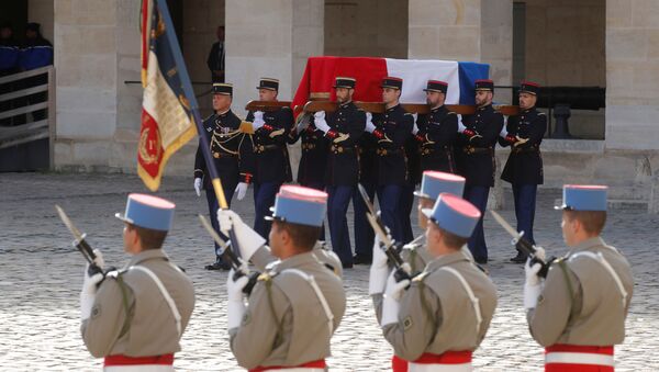 جنازة الرئيس الفرنسي الأسبق الراحل جاك شيراك في باريس، فرنسا 30 سبتمبر 2019 - سبوتنيك عربي