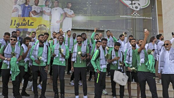المنتخب السعودي في مدينة رام الله الفلسطينية - سبوتنيك عربي