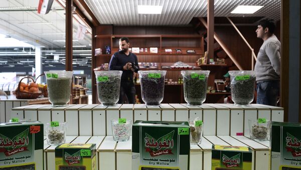 بيع المنتجات السورية في المركز الغذائي فود سيتي في موسكو - سبوتنيك عربي