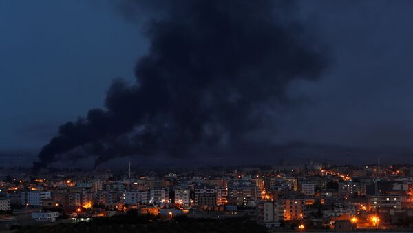 الدخان يتصاعد في مدينة رأس العين السورية - سبوتنيك عربي